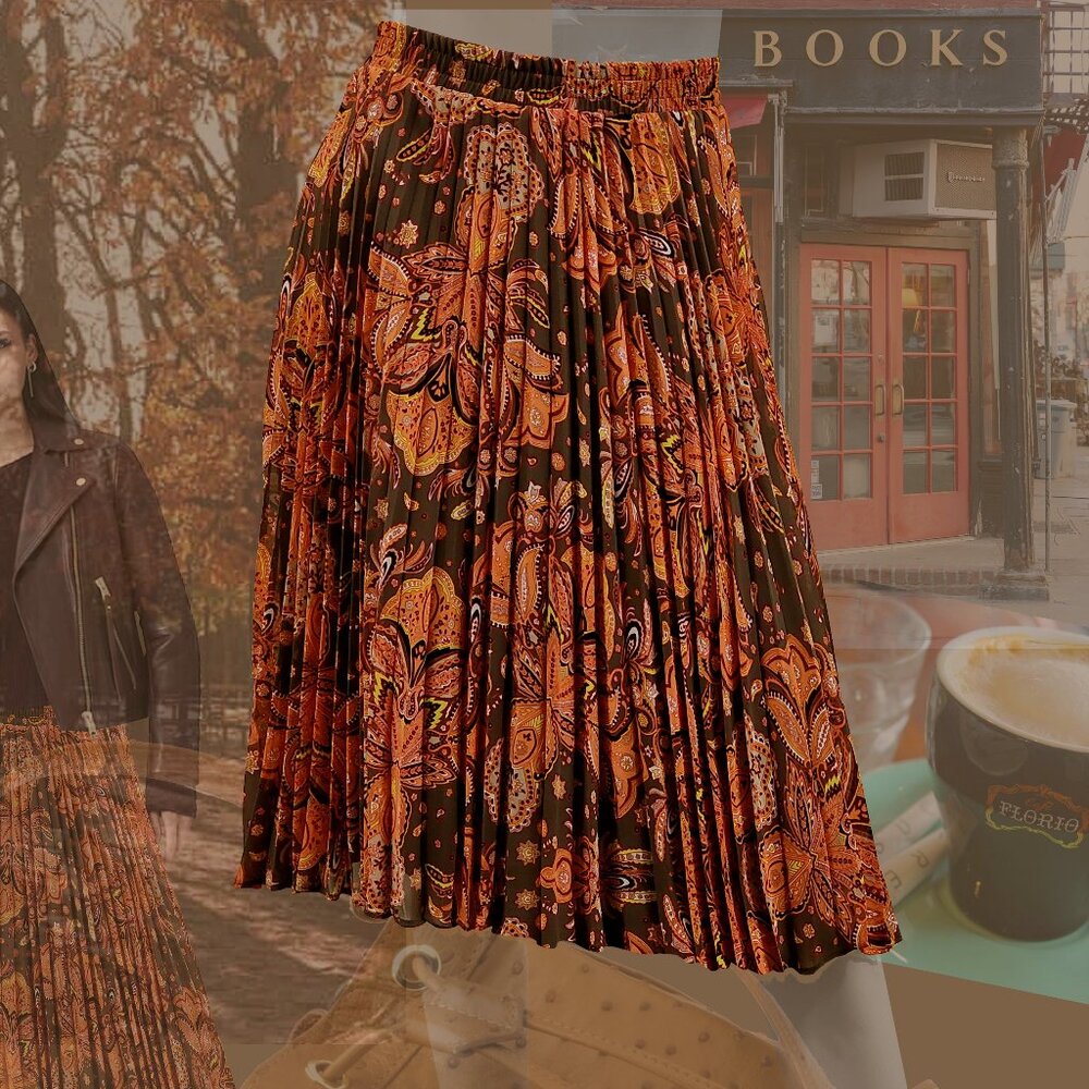SKIRT Autumn Pleated Paisley